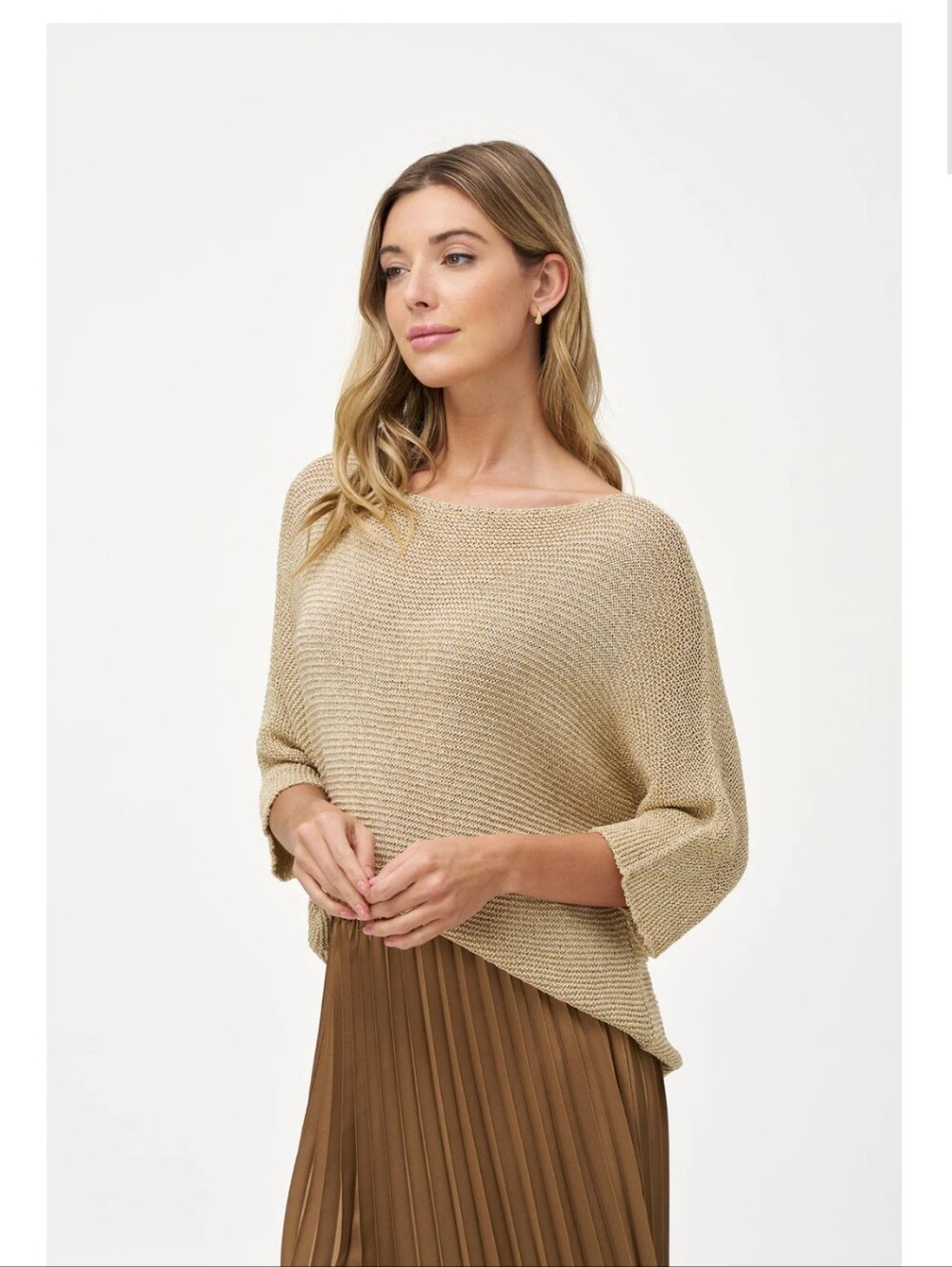 Made In Italy Metalic Gold Sweater Medium Large